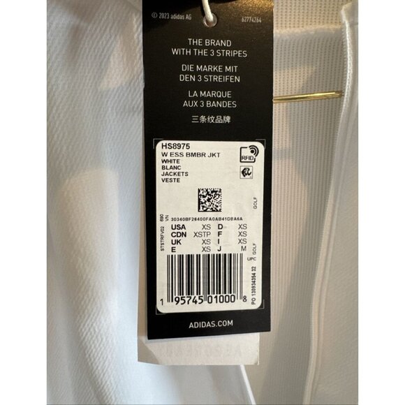 "NEW Adidas Women's Knitted Golf Jacket XS White, Soft Double Knit, HS8975 - Picture 11 of 14